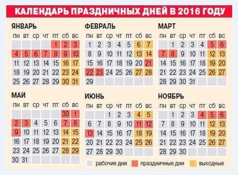 Определен график переноса выходных дней в 2016 году